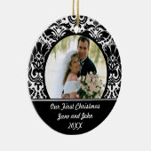 Onze eerste kerstfotoversiering keramisch ornament (Rechts)