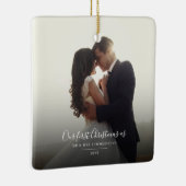 Onze eerste kerstgehuwde foto Keepomwille Keramisch Ornament (Rechts)