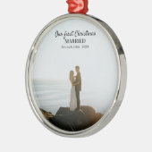 Onze eerste kerstgehuwde scriptkoppeling Ce Metalen Ornament (Links)