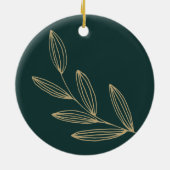 Onze eerste kerstgroene sprout keramische versieri keramisch ornament (Achterkant)