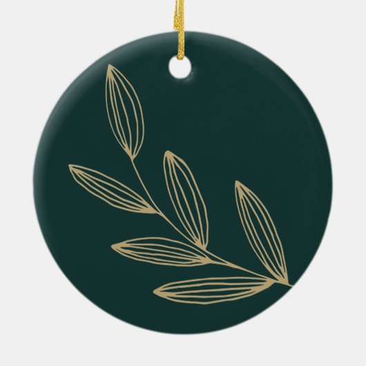 Onze eerste kerstgroene sprout keramische versieri keramisch ornament (Achterkant)