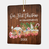 Onze eerste kerstgrootouders Gingerbrood Train Keramisch Ornament (Links)