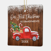 Onze eerste kerstgrootouders hadden een sneeuwwage keramisch ornament (Links)