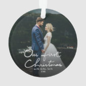 Onze eerste kerstkaart met kerstletters ornament (achterkant)