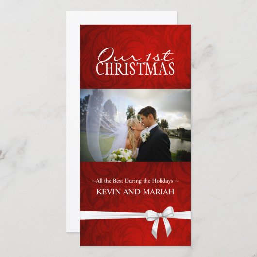 Onze eerste kerstkaarten feestdagenkaart (Voorkant / Achterkant)