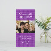 Onze eerste kerstkaarten feestdagenkaart (Staand voorkant)