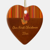 Onze eerste kerstkeepaardse versiering keramisch ornament (Rechts)