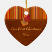 Onze eerste kerstkeepaardse versiering keramisch ornament (Voorkant)