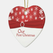 Onze eerste kerstkeepaardse versiering keramisch ornament (Links)