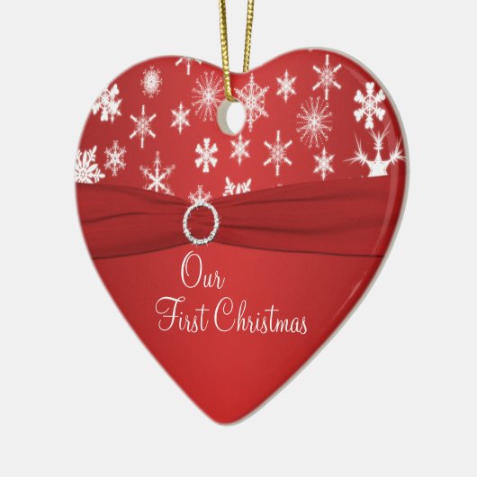 Onze eerste kerstkeepaardse versiering keramisch ornament (Links)