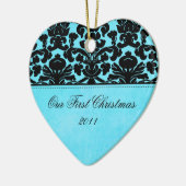 Onze eerste kerstkeepaardse versiering keramisch ornament (Links)