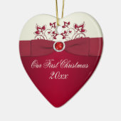 Onze eerste kerstkeepaardse versiering keramisch ornament (Links)