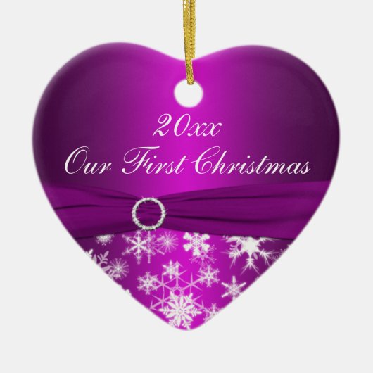 Onze eerste kerstkeepaardse versiering keramisch ornament (Voorkant)