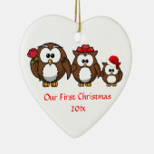 Onze eerste kerstmam pap Baby Aangepast kerstfeest Keramisch Ornament (Rechts)