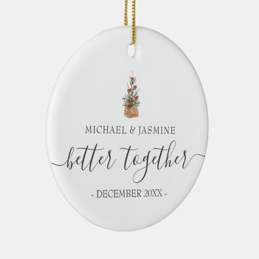 Onze eerste kerstman beter samen met bomen keramisch ornament (Rechts)