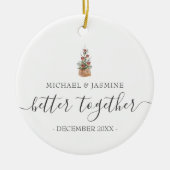 Onze eerste kerstman beter samen met bomen keramisch ornament (Voorkant)