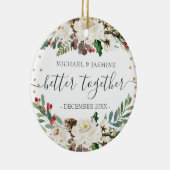 Onze eerste kerstman beter samen met bomen keramisch ornament (Rechts)