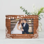 Onze eerste kerstman Mr. en mevrouw Rustic Kaart (Staand voorkant)