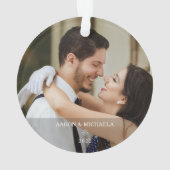 Onze eerste kerstman, Mr. en Mrs. Foto Ornament (achterkant)