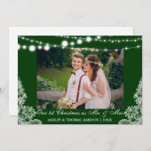 Onze eerste kerstman Mr. & Mrs Photo Card G Feestdagenkaart (Voorkant / Achterkant)