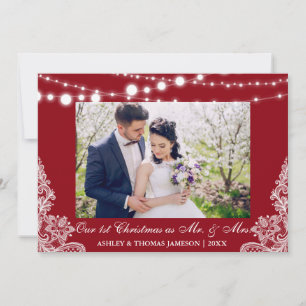 Onze eerste kerstman Mr. & Mrs Photo Card R Feestdagenkaart