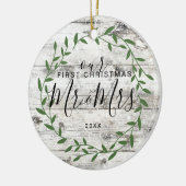 Onze eerste kerstman, Mrs. Foto Keramisch Ornament (Links)