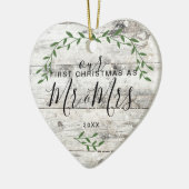 Onze eerste kerstman, Mrs. Foto Keramisch Ornament (Links)