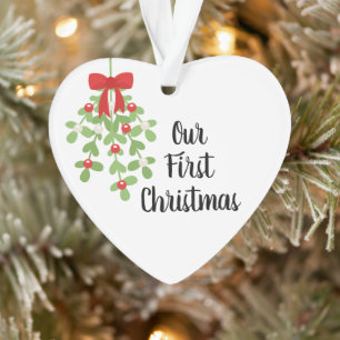 Onze eerste kerstmaretak romantische kerst ornament