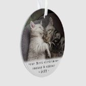 Onze eerste Kerstmis 2 katten of een foto van Pet Ornament (voorkant)