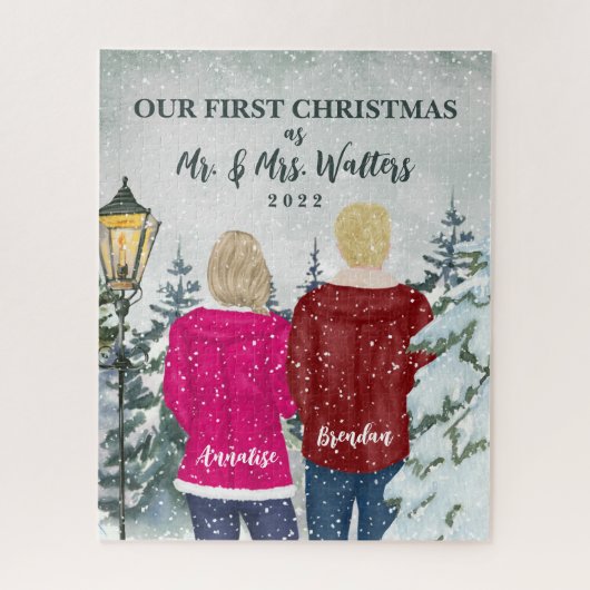 Onze eerste Kerstmis als de heer en mevrouw getrou Legpuzzel (Verticaal)