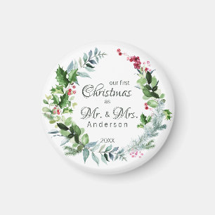 Onze eerste Kerstmis als de heer en mevrouw Modern Magneet