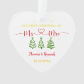 Onze eerste Kerstmis als de heer en mevrouw. Ornament (achterkant)