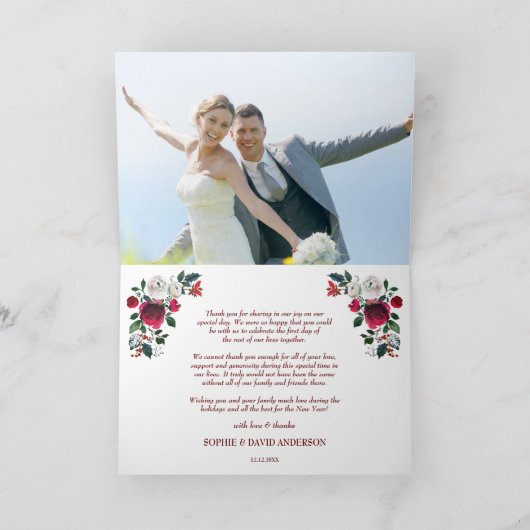 Onze eerste Kerstmis als de heer en mevrouw Wreath Kaart (Binnen)