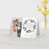 Onze eerste Kerstmis als de heer en mevrouw Wreath Kaart (Gele Bloem)