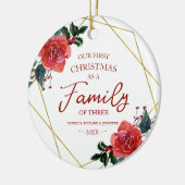 Onze eerste Kerstmis als familie van drie Keramisch Ornament (Links)