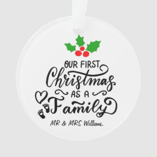 Onze eerste Kerstmis als foto van moeder en vader Ornament