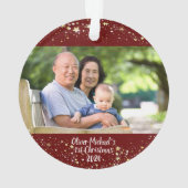 Onze eerste Kerstmis als grootouders 2 Fotosterren Ornament (achterkant)