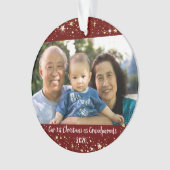 Onze eerste Kerstmis als grootouders 2 Fotosterren Ornament (voorkant)