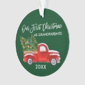 Onze eerste Kerstmis als grootouders die Groen zij Ornament (voorkant)