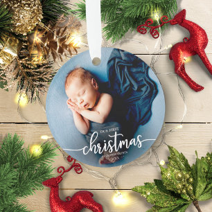 Onze Eerste Kerstmis Als Grootouders Elegante Foto Ornament