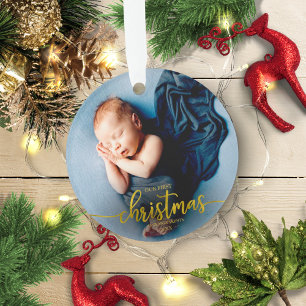 Onze Eerste Kerstmis Als Grootouders Elegante Foto Ornament