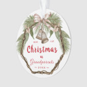 Onze eerste Kerstmis als grootouders Floral Foto Ornament (voorkant)