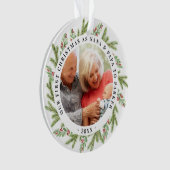 Onze eerste Kerstmis als grootouders Foto Greenery Ornament (voorkant)
