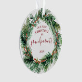 Onze eerste Kerstmis als grootouders Foto krans Ornament (voorkant)