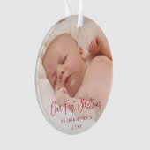 Onze eerste Kerstmis als grootouders Foto rood Ornament (voorkant)