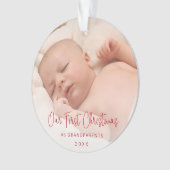 Onze eerste Kerstmis als grootouders Foto rood Ornament (voorkant)
