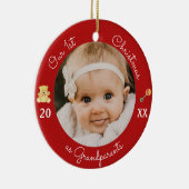 Onze eerste Kerstmis als grootouders Foto-versieri Keramisch Ornament (Rechts)