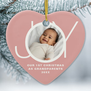 Onze Eerste Kerstmis Als Grootouders Foto Vreugde Keramisch Ornament