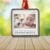 Onze eerste Kerstmis als Grootouders Modern Metalen Ornament