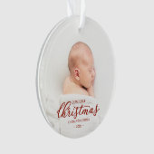 Onze Eerste Kerstmis Als Grootouders Rode Script Ornament (voorkant)